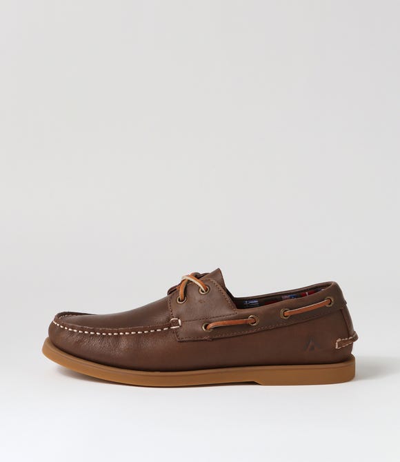 Overboard Mocca Gum Sole Crazyhorse Leather Boat Shoes