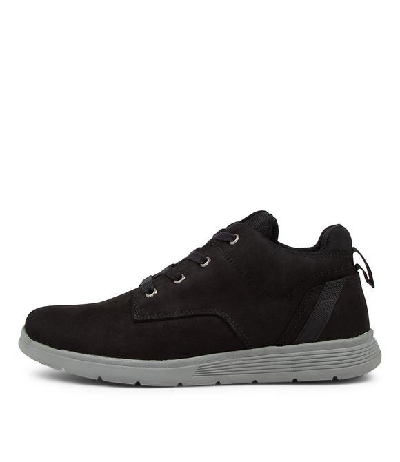 Yrmate Black Leather Lace-Up Sneakers