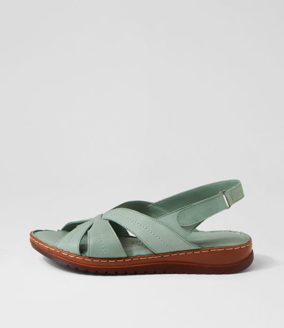 Kaif Seafoam Leather Sandals