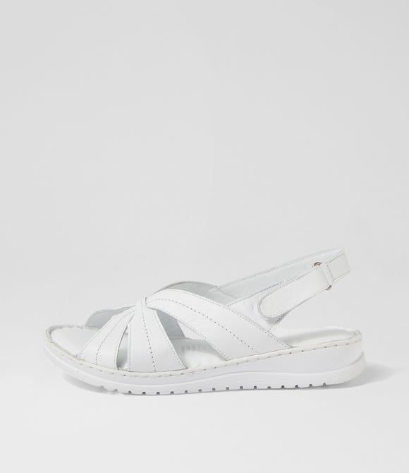 Kaif White Leather Sandals