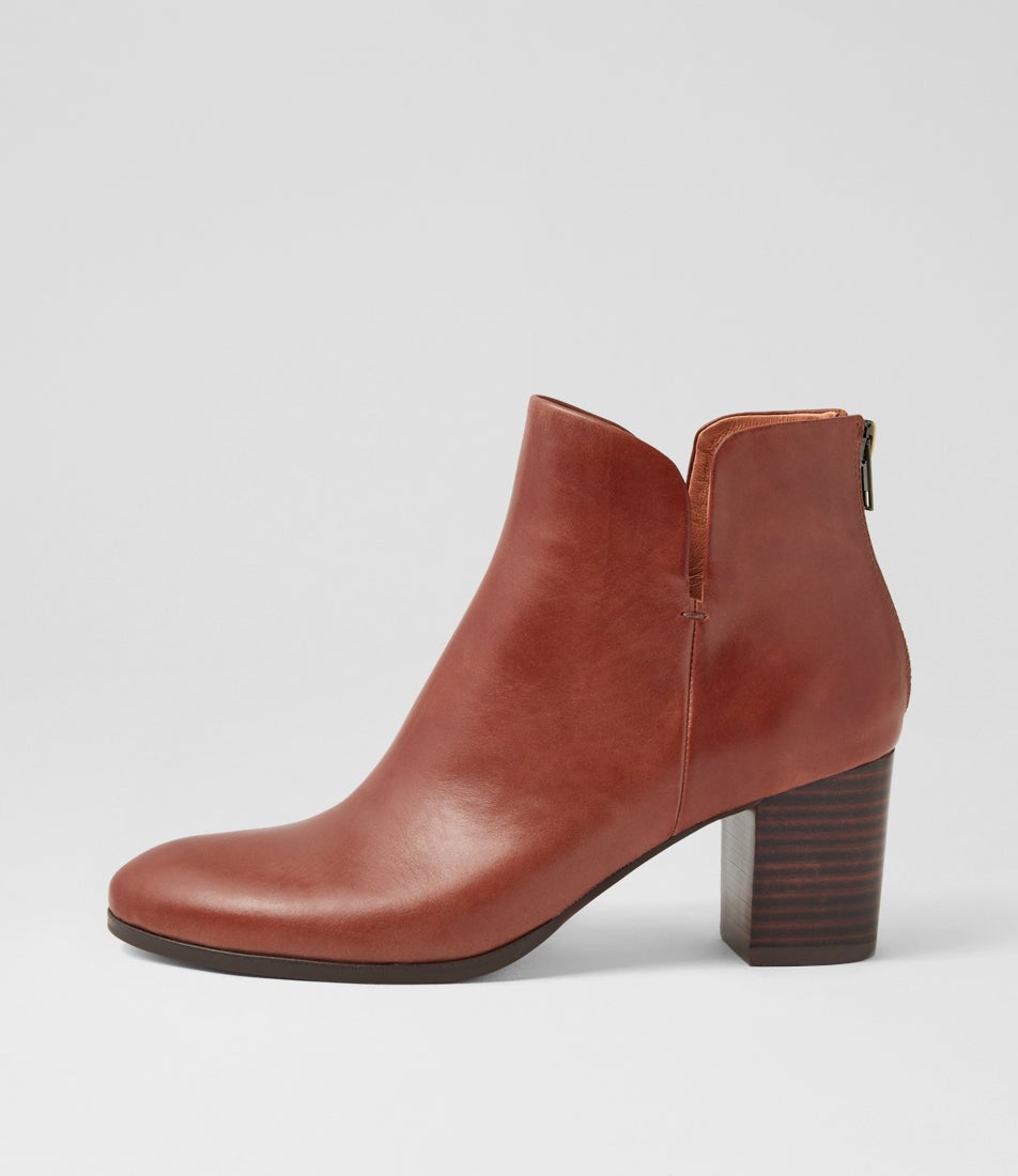 Walnut Color Boot Deitha Walnut Dark Brown Leather Ankle Boots