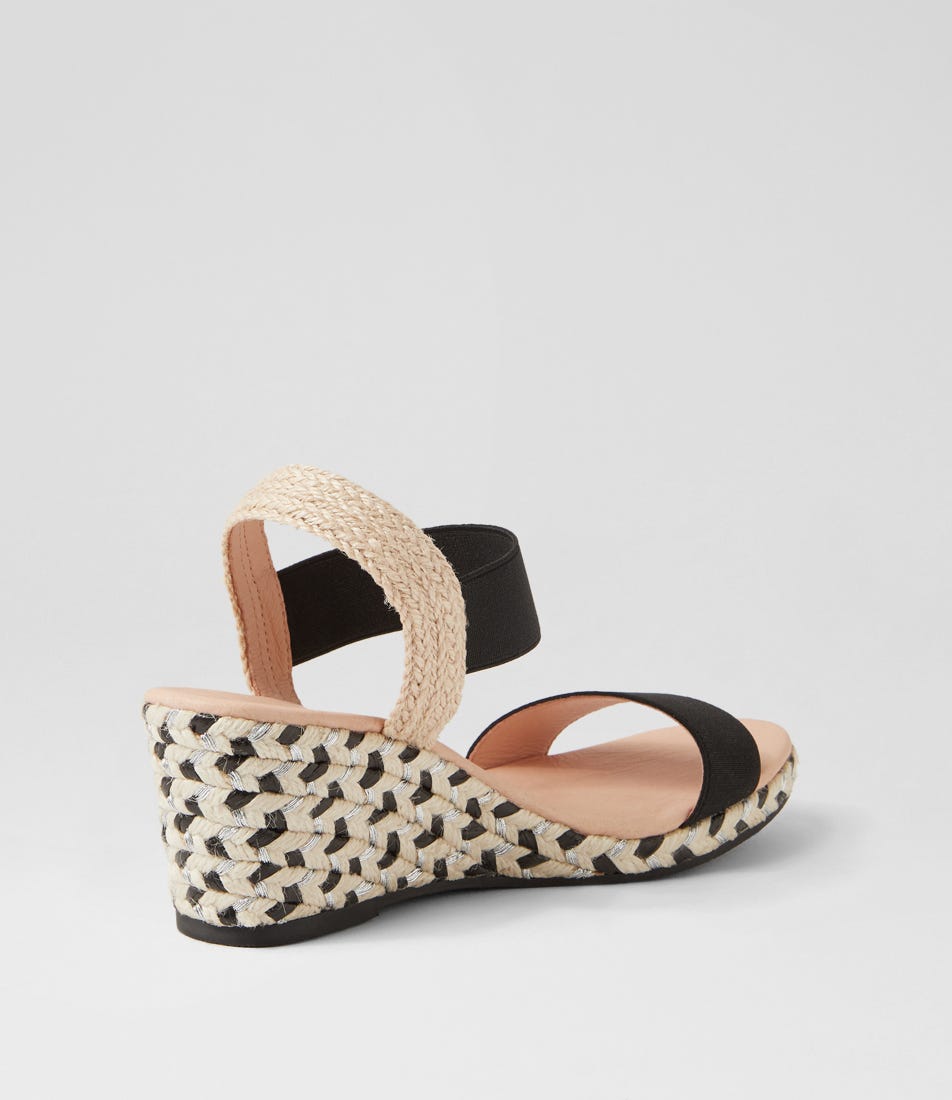 Jeppattie Black Multi Rope Elastic Sandals