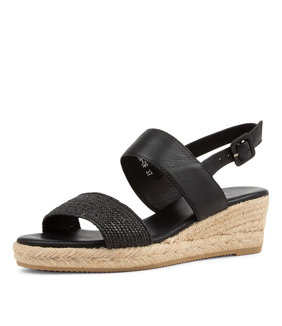 Rodaden Black Woven Leather Sandals