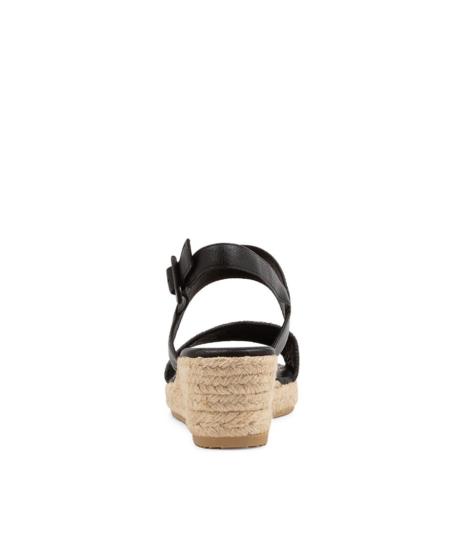 Rodaden Black Woven Leather Sandals