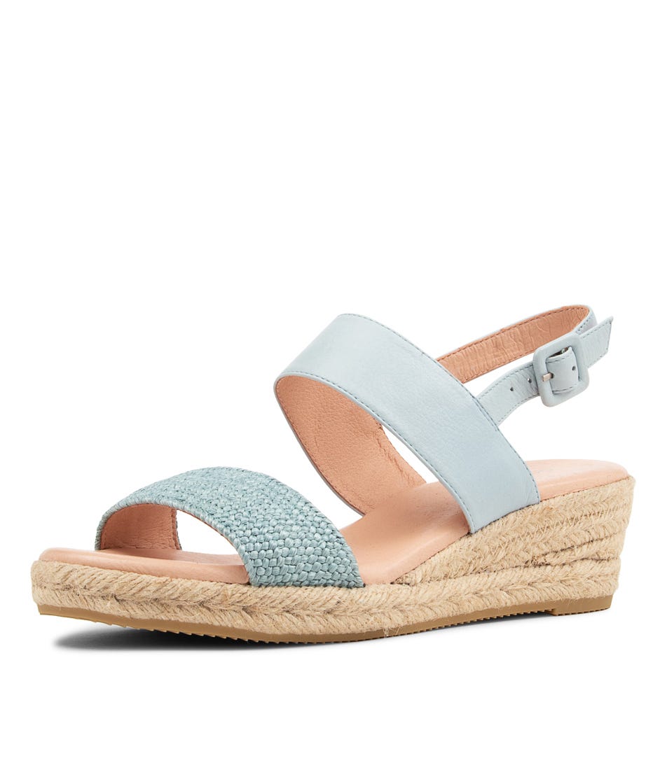 Rodaden Powder Blue Woven Leather Espadrilles