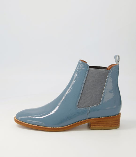 Beaufort Denim Patent Leather Chelsea Boots