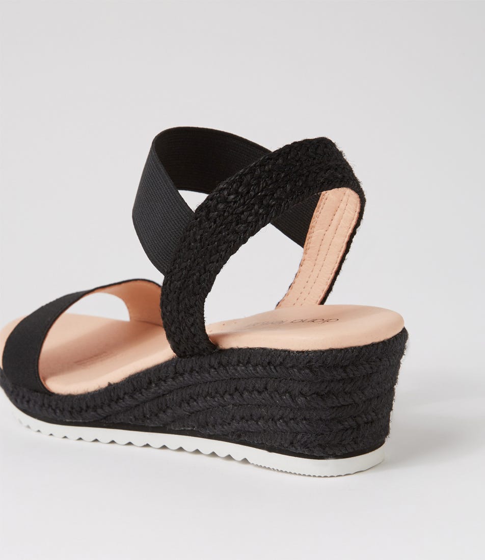 Worthy Black Rope Elastic Sandals