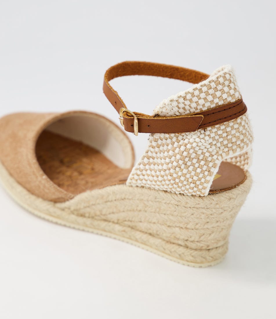 Taloria Champagne Recycled Canvas Wedges