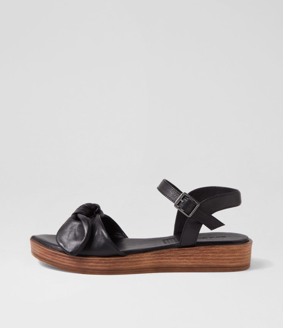 Andee Black Natural Leather Sandals