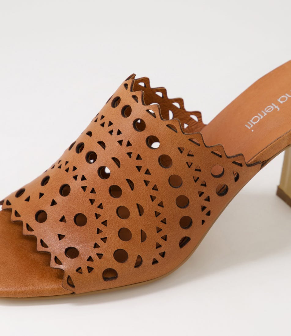 Timsi Deep Tan Leather Sandals