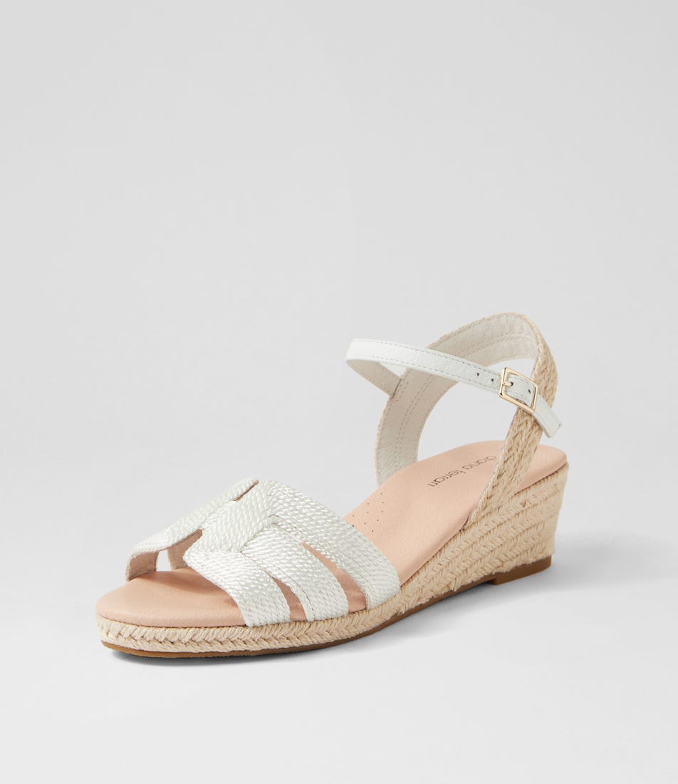Hispani White Rope Leather Sandals | Shop Online at Mathers