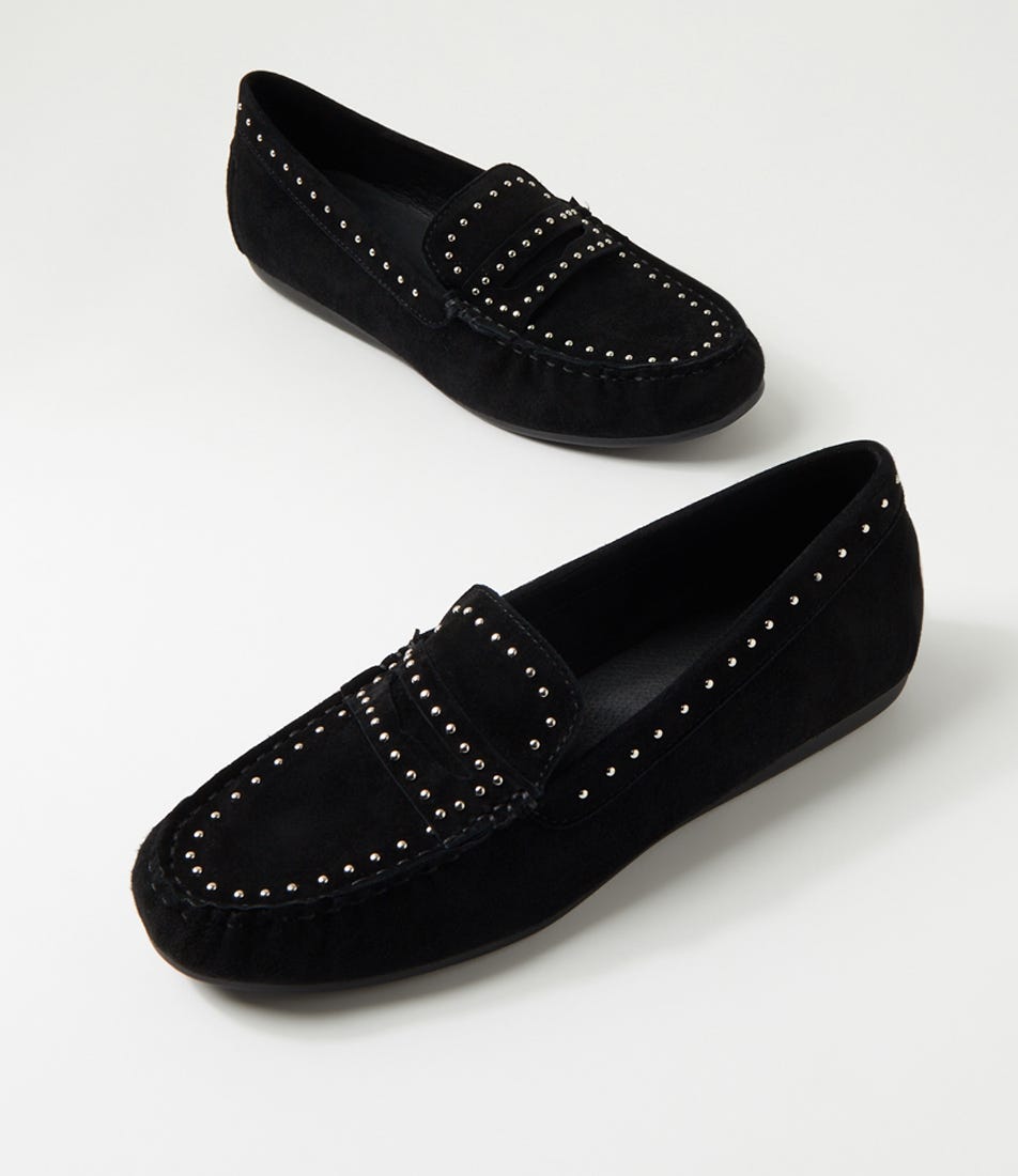 Embrey Black Suede Loafers