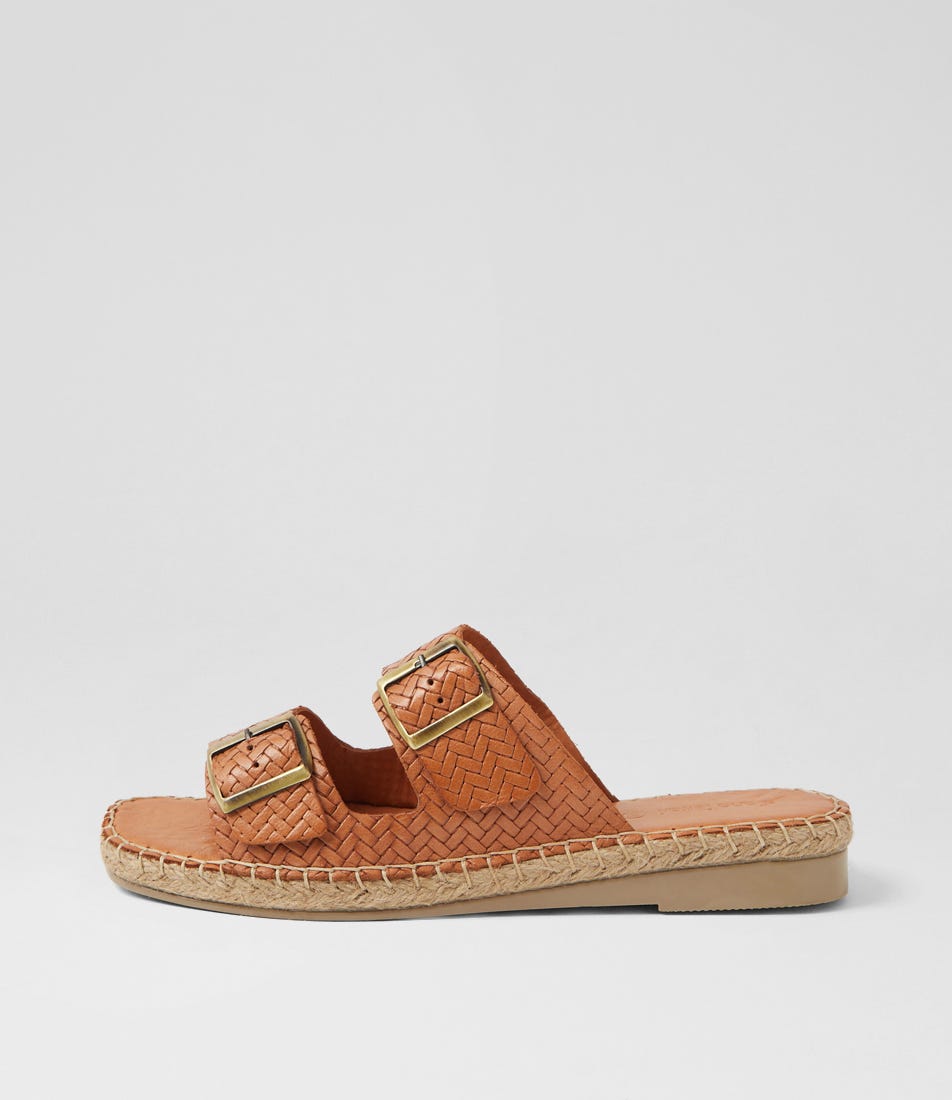 Motella Tan Leather Slides