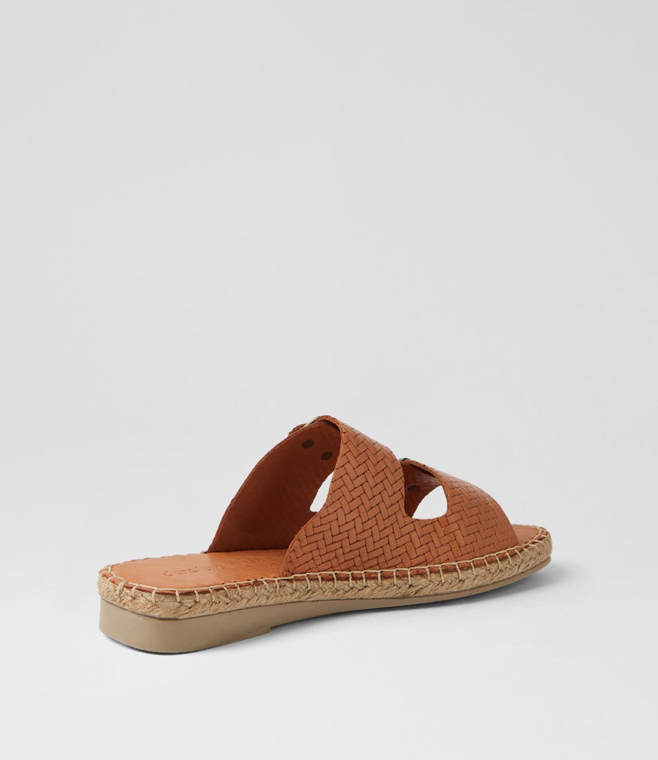 Motella Tan Leather Slides | Shop Online at Mathers