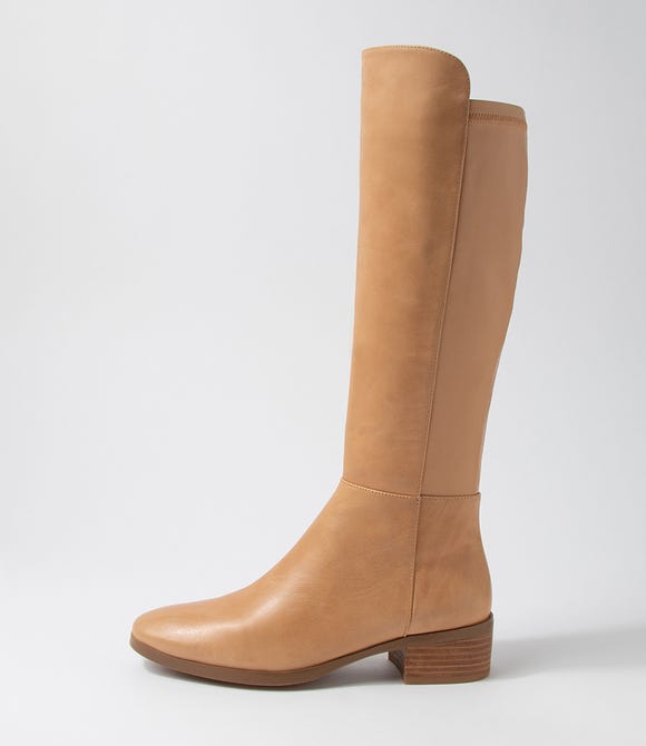 Tetley Cappuccino Leather Stretch Knee High Boots
