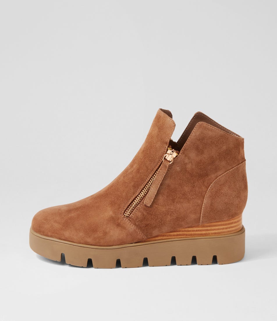 Radio Light Choc Natural Dark Taupe Suede Ankle Boots