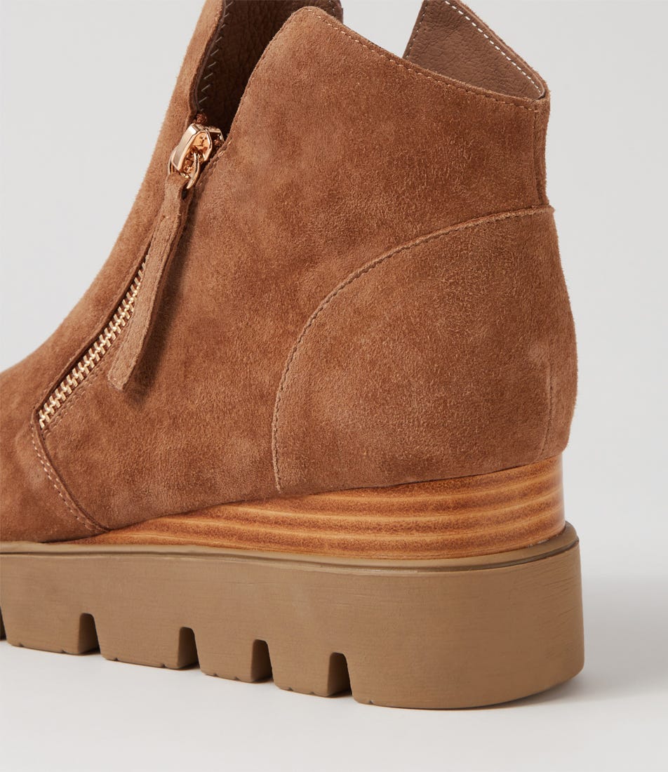 Radio Light Choc Natural Dark Taupe Suede Ankle Boots
