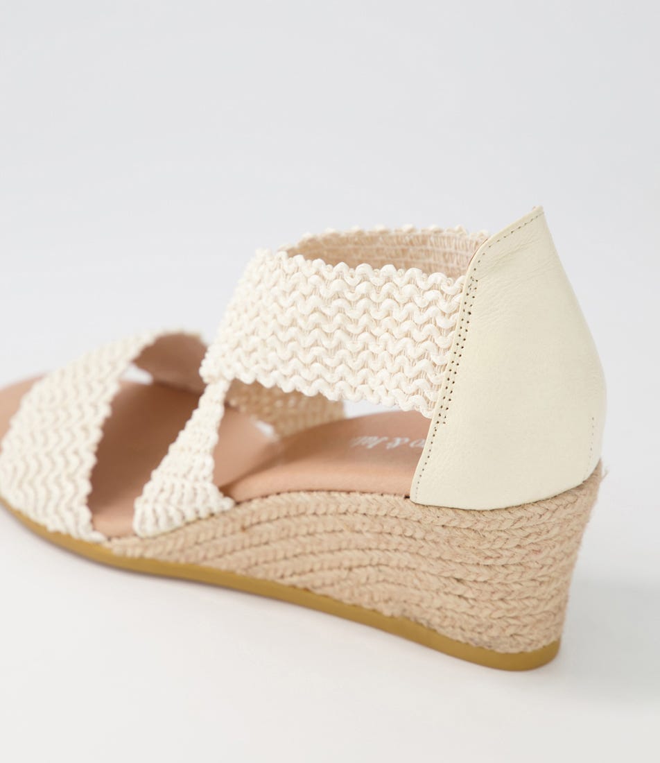 Briage Natural Weave Elastic Leather Espadrilles