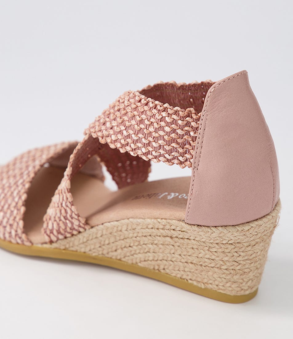 Briage Rose Weave Elastic Leather Espadrilles