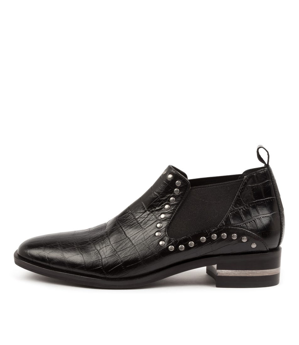 FARA DJ BLACK BLACK HEEL CROC