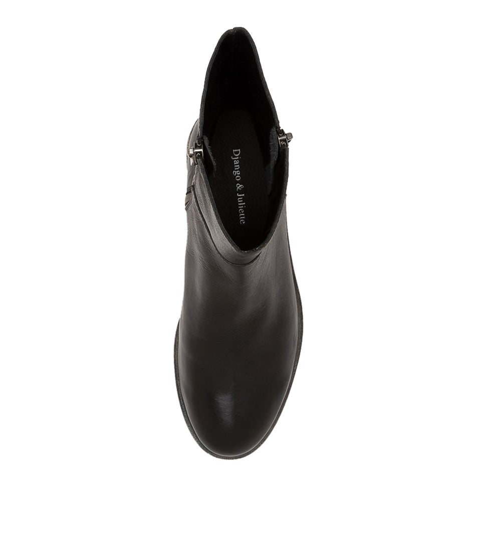George Mathis Boots Mathis Black Leather Ankle Boots