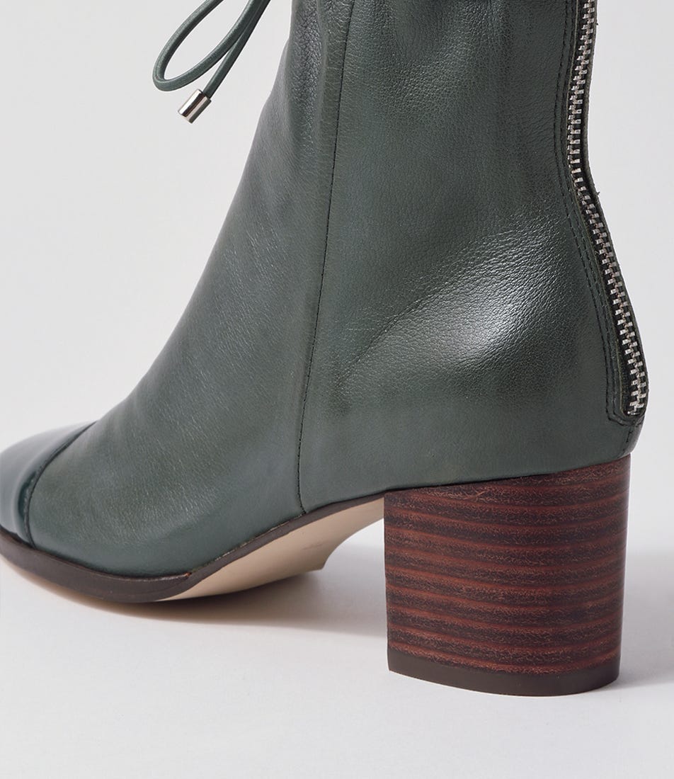 Valina Forest Patent Leather Ankle Boots