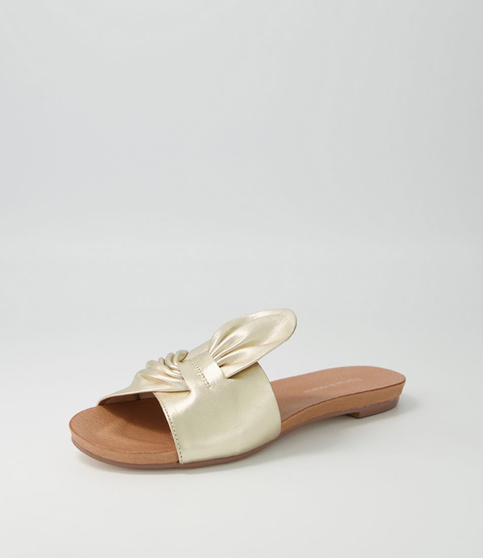 Jacool Pale Gold Leather Slides