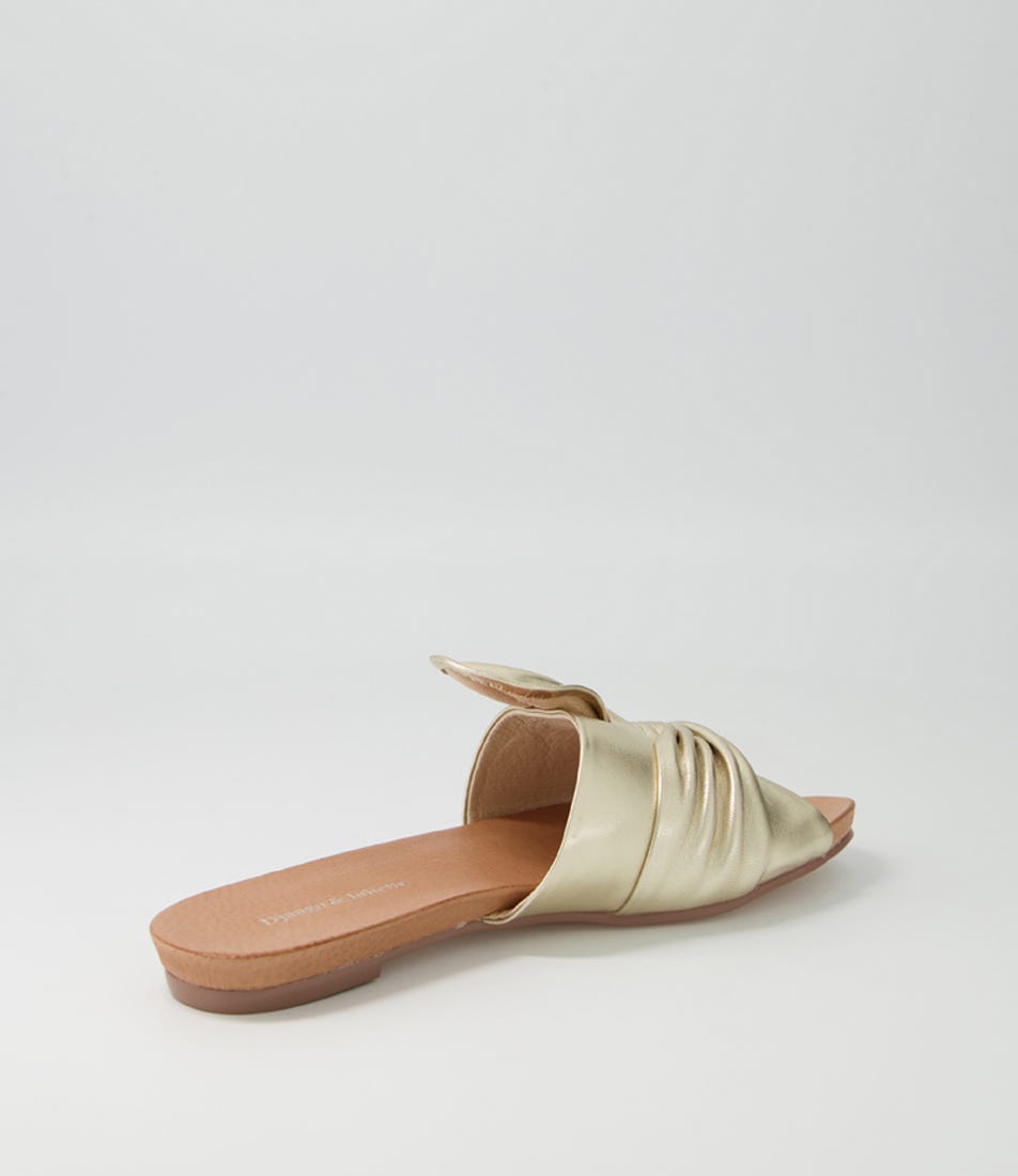 Jacool Pale Gold Leather Slides