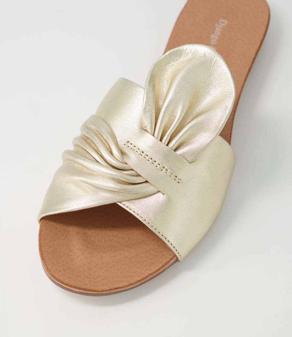 Jacool Pale Gold Leather Slides