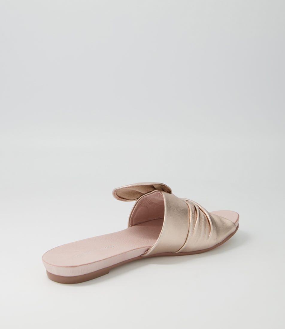 Jacool Pale Rose Gold Leather Slides