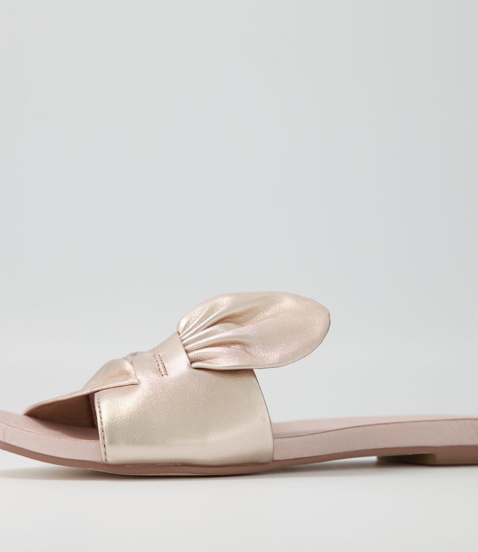 Jacool Pale Rose Gold Leather Slides