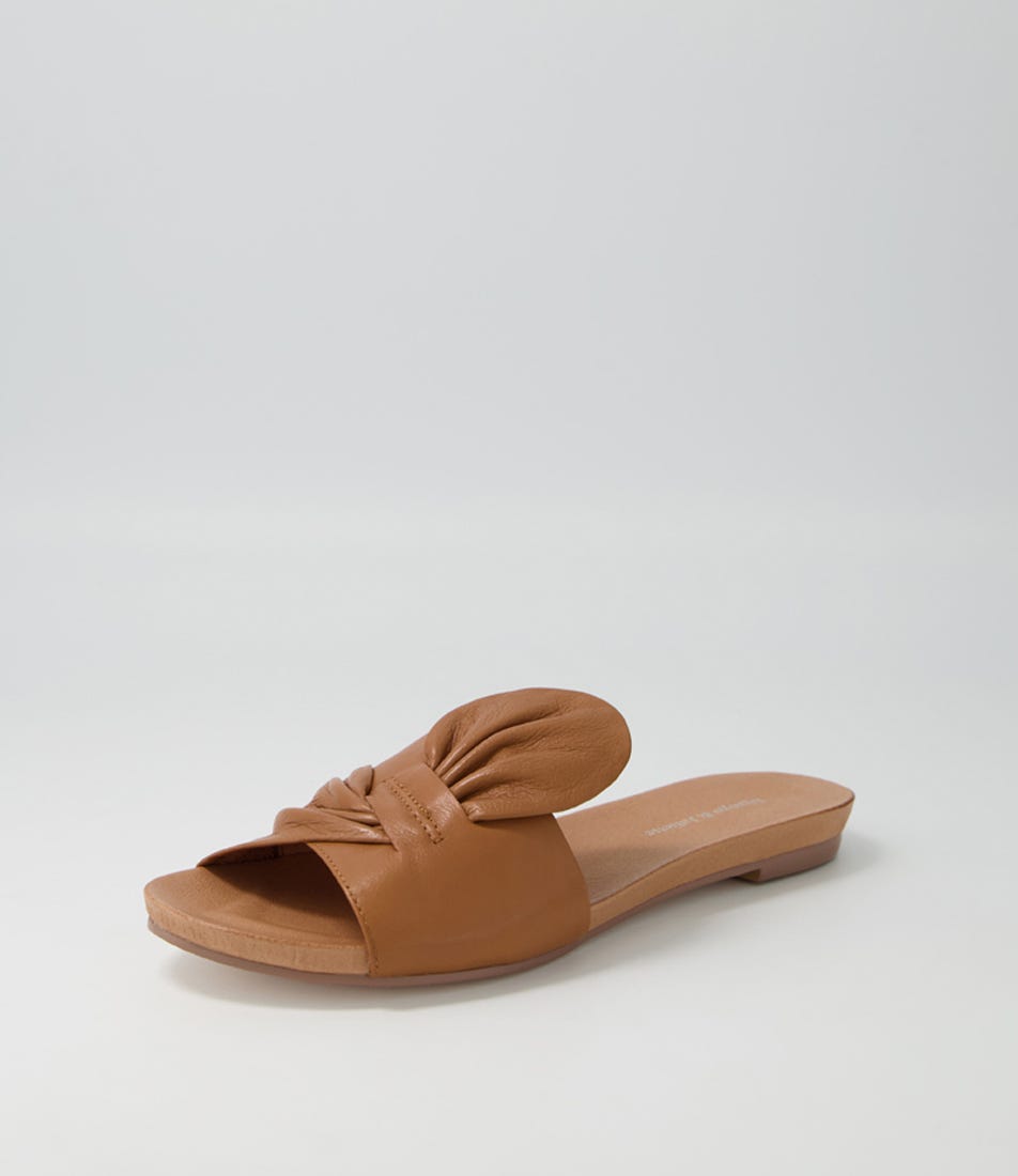 Jacool Dark Tan Leather Slides