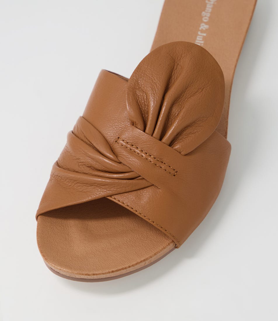 Jacool Dark Tan Leather Slides