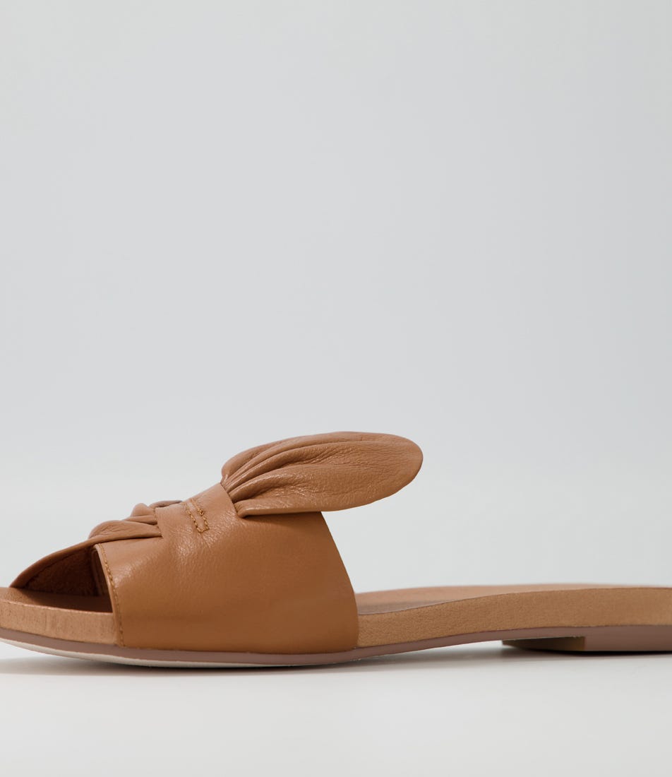 Jacool Dark Tan Leather Slides
