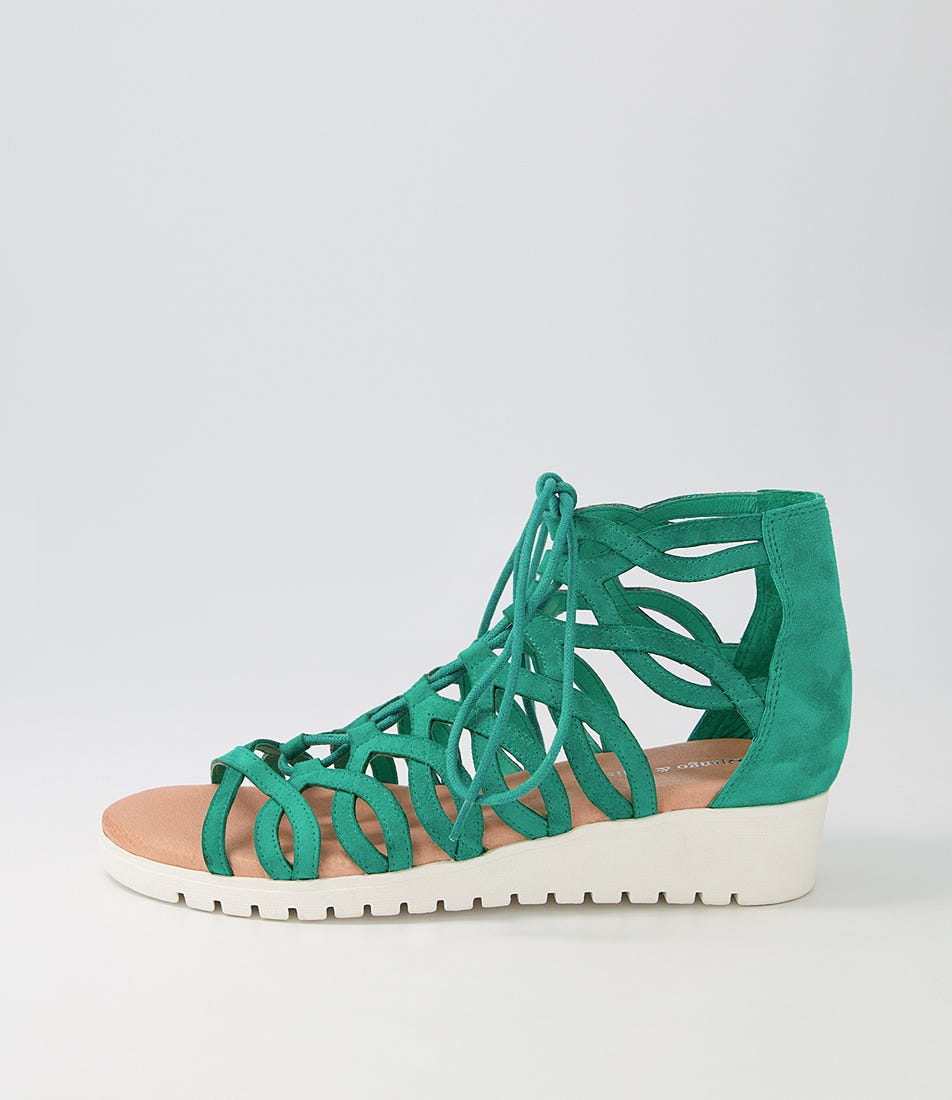 Machupa Light Emerald Suede Sandals WS