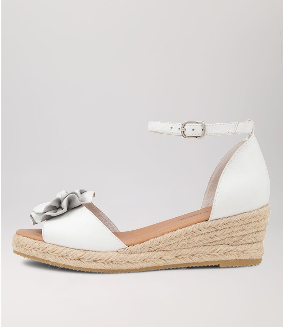 Saffron White Natural Rope Leather Sandals