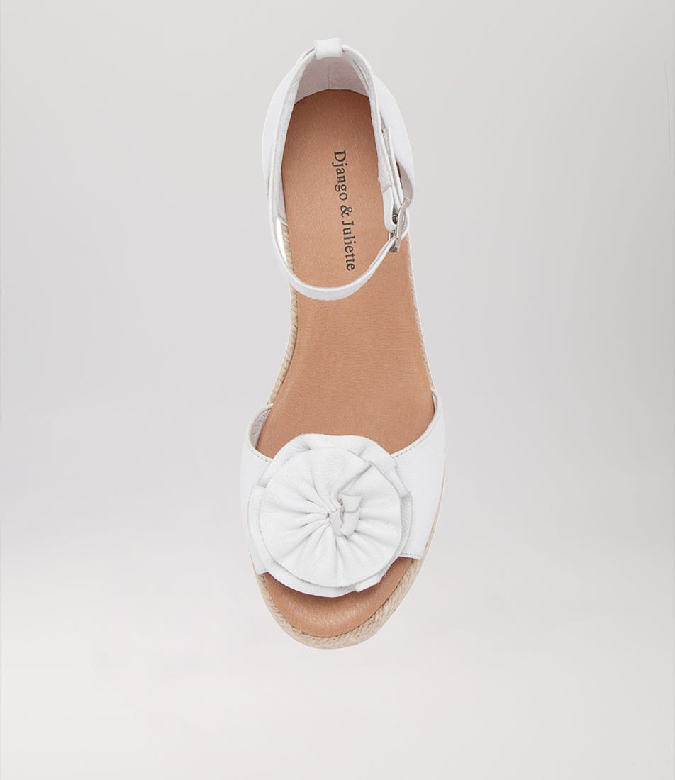Saffron White Natural Rope Leather Sandals