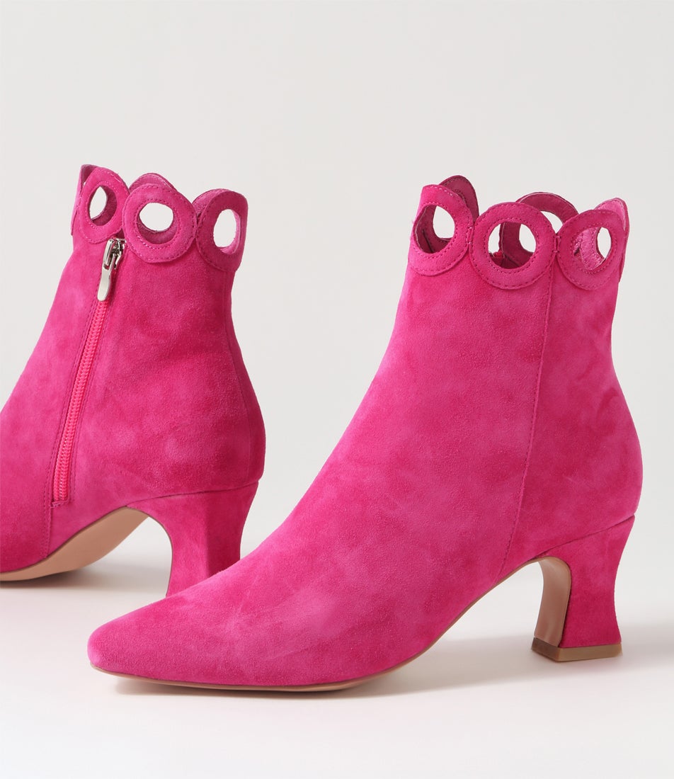 Primson Primson Fuchsia Suede Ankle Boots