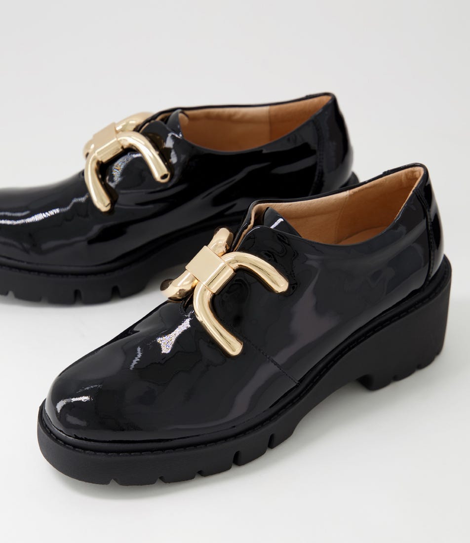 Usling Black Patent Leather Heels