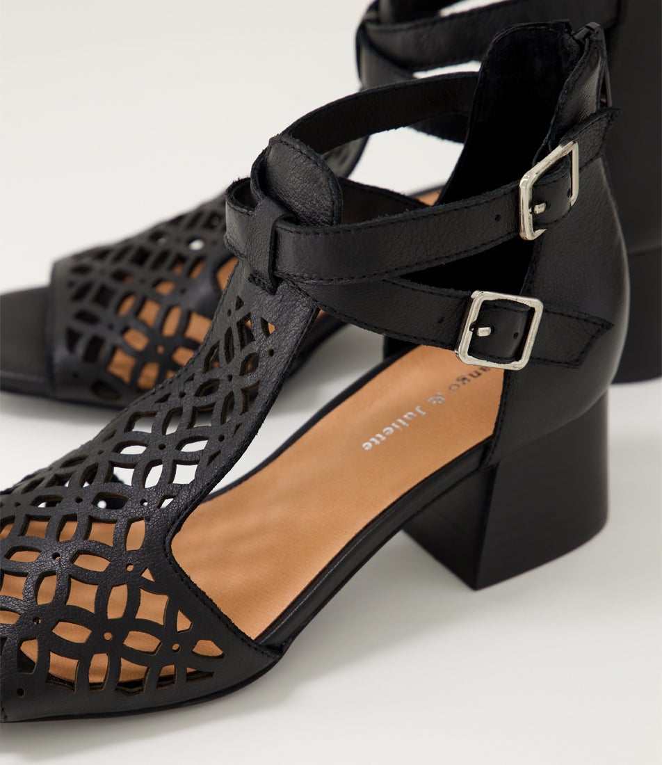 Filib Filib Black Leather Sandals | Shop Online at Mathers