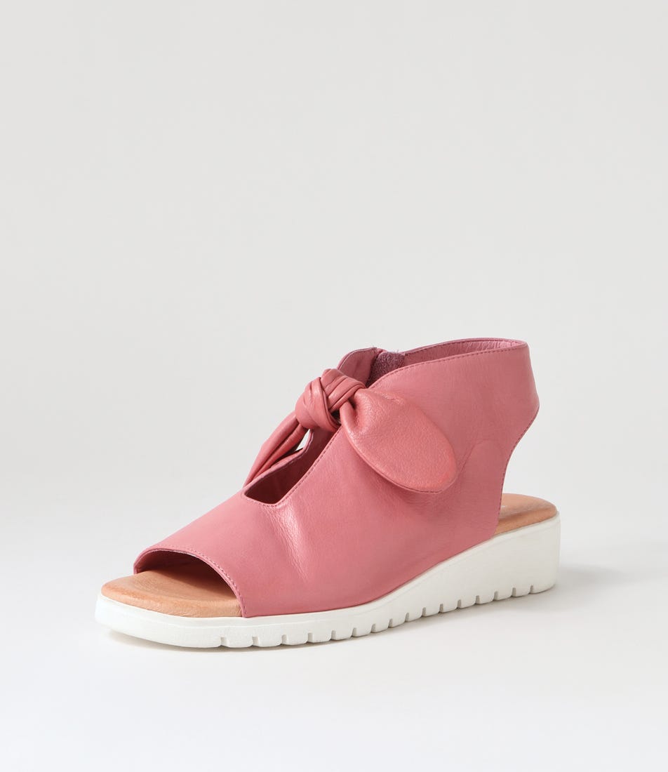 Moneka Lrg Pretty Pink White Leather Sandals