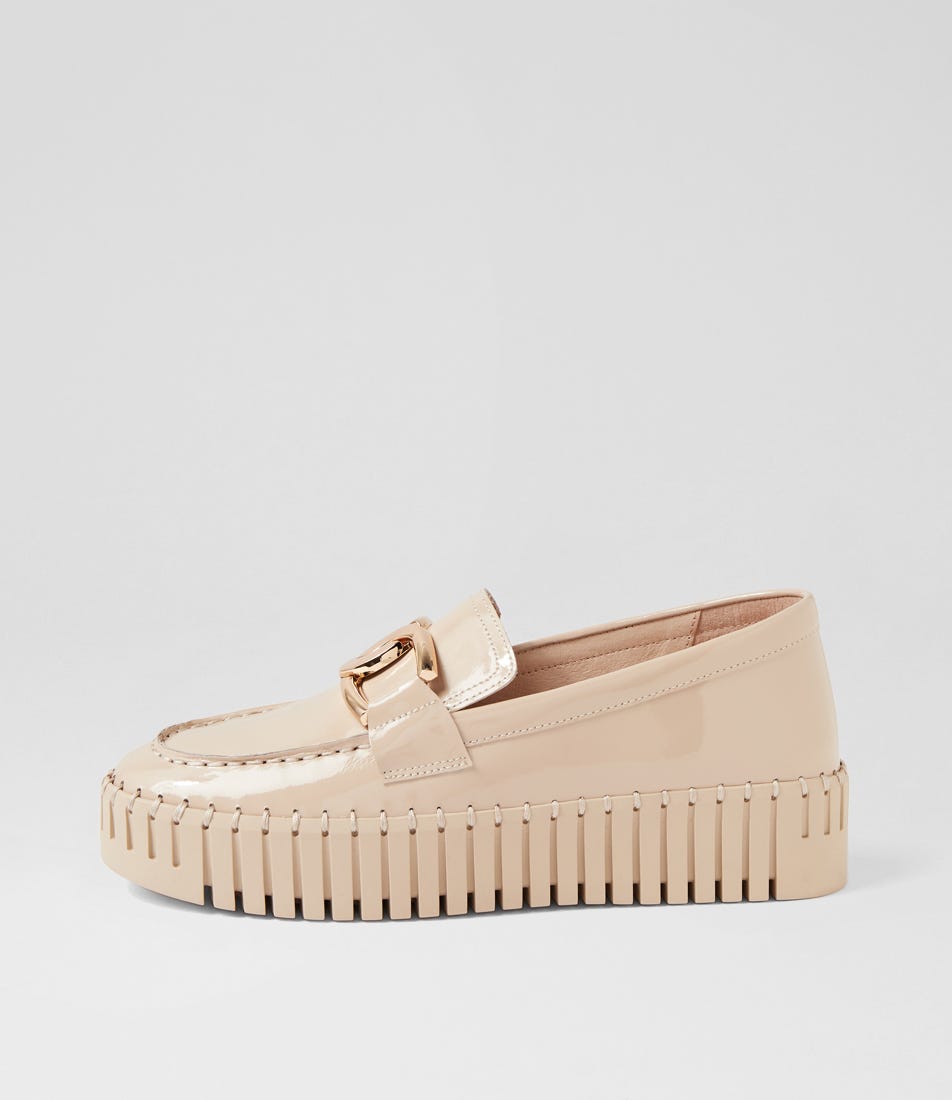 Brontis Oatmeal Patent Leather Sneakers