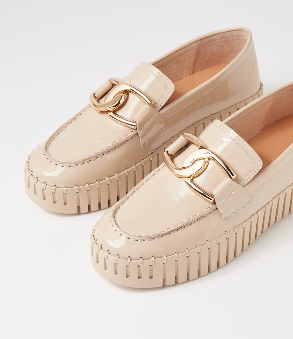 Brontis Oatmeal Patent Leather Sneakers