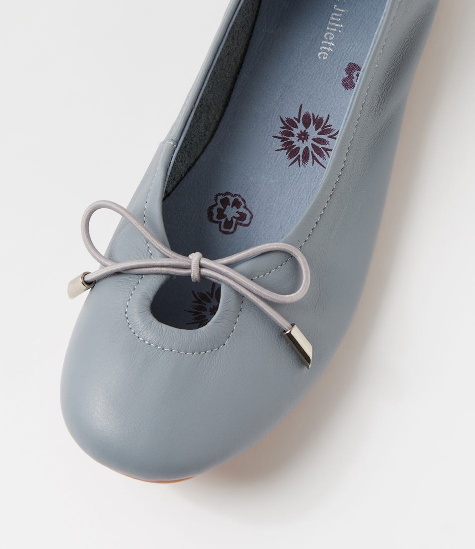 Borbala Dark Denim Leather Ballet Flats