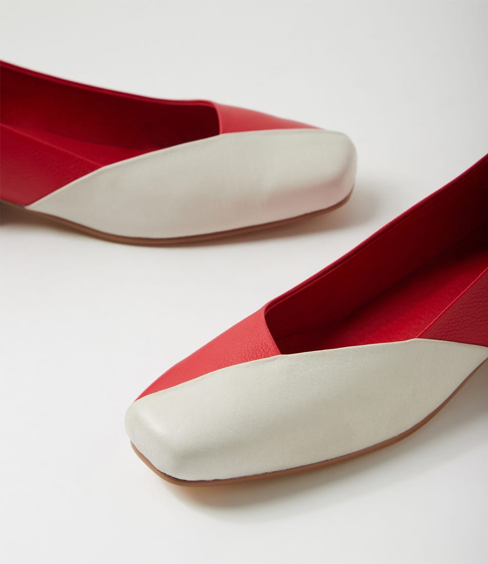 Bavari Ivory New Red Leather Heels