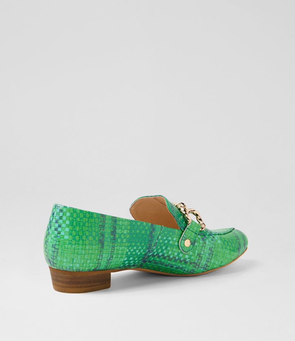 Esben Green Multi Leather Loafers