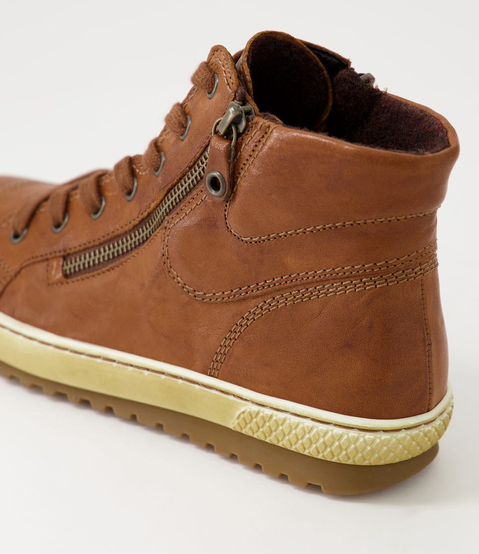 Riley Copper Leather Lace Up Boots