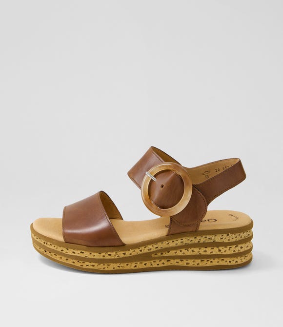 Jale Peanut Leather Sandals