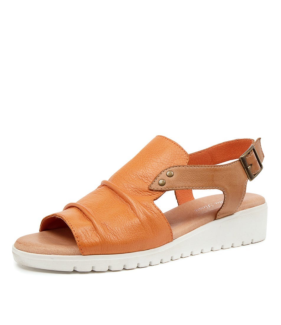 FIDEL IR BRIGHT ORANGE DK TAN LEATHER