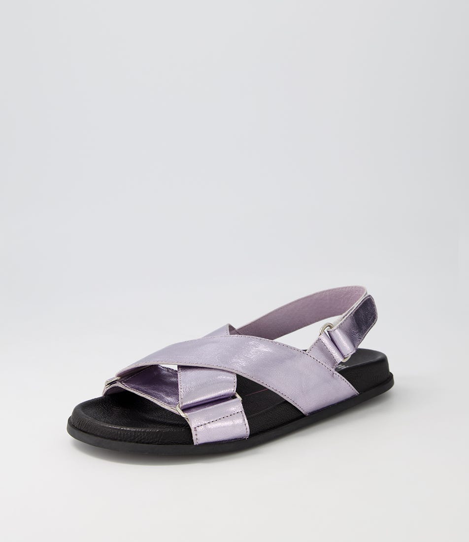 Haylow Lilac Metallic Leather Sandals